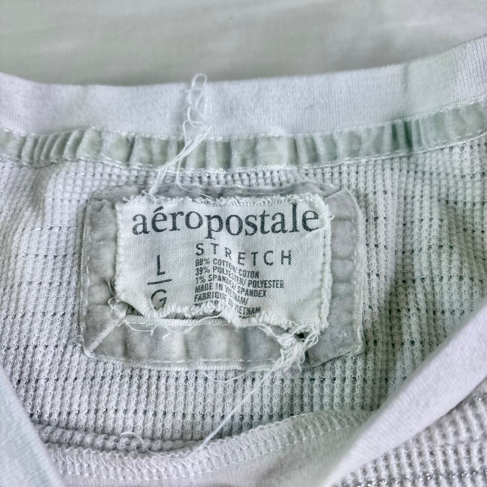 Aeropostale Y2K Striped Tee Shirt Large - Picture 5 of 5